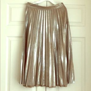 Zara Metallic pleated skirt
